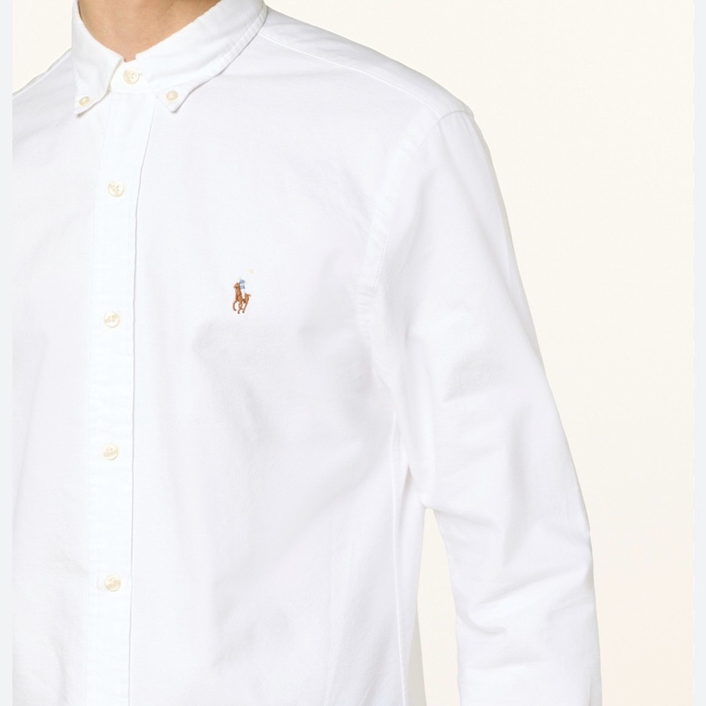Ralph Lauren White Casual Button Down Shirt slim Fit